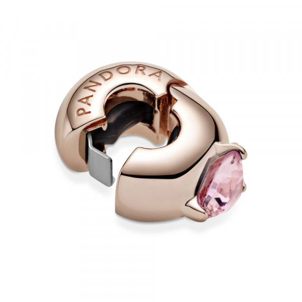 Pink Heart Solitaire Clip Charm 