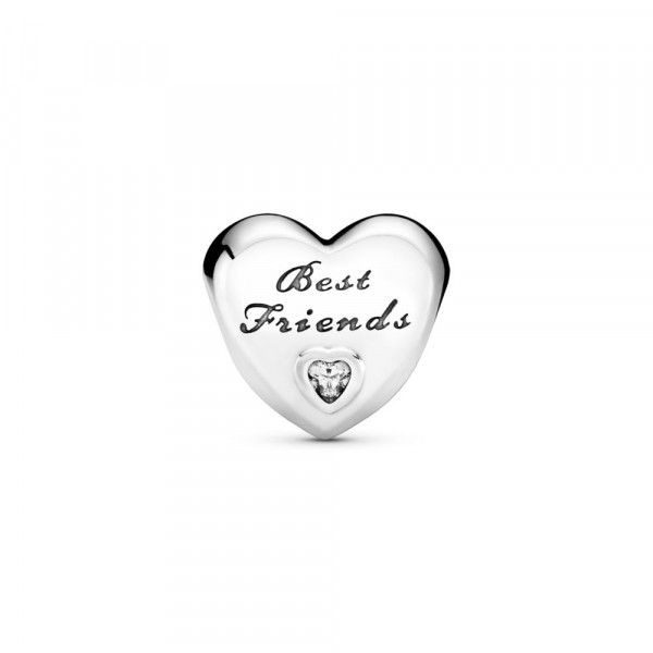 Polished Best Friends Heart Charm 