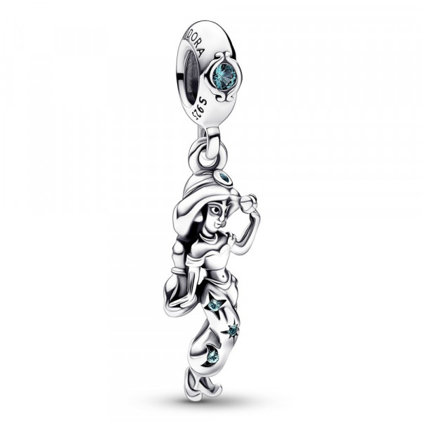 Disney Aladdin Jasmine sterling silver dangle with icy green crystal and moonlight blue crystal 
