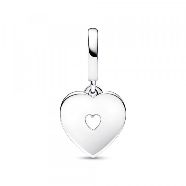 Pearlescent White Heart Double Dangle Charm 