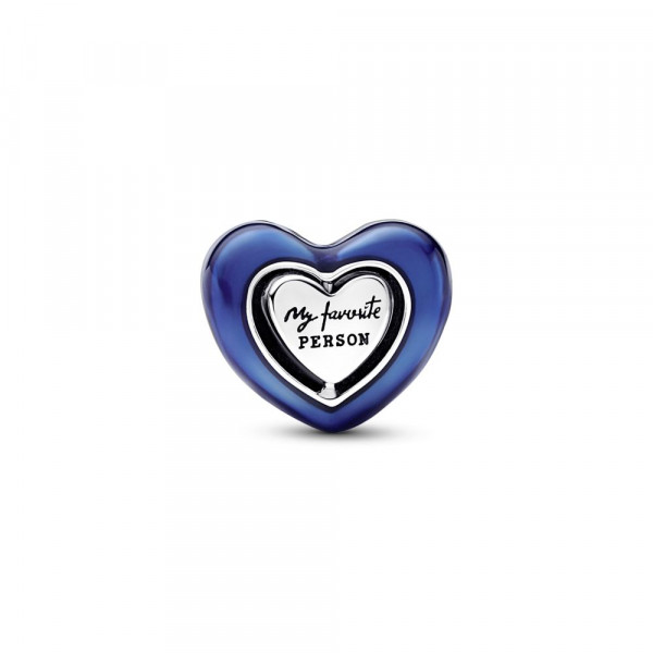 Blue Spinnable Heart Charm 