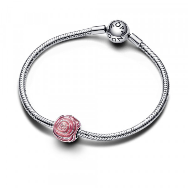 Pink Rose in Bloom Charm 