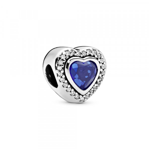 Sparkling Blue Heart Charm 