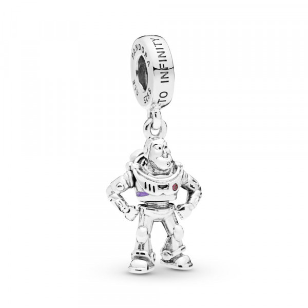 Disney Buzz Lightyear privjesak od srebra s crvenim cirkonima i ljubičastim emajlom 