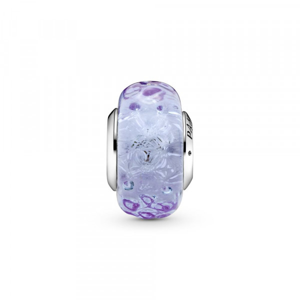 Wavy Lavender Murano Glass Charm 