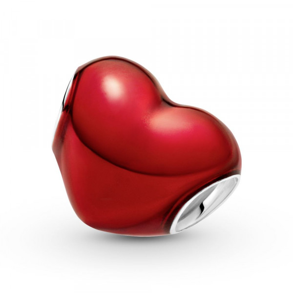 Metallic Red Heart Charm 