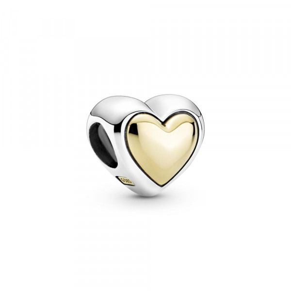 Domed Golden Heart Charm 