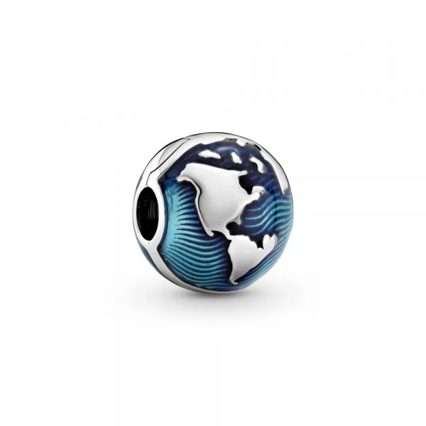 Blue Globe Clip Charm 
