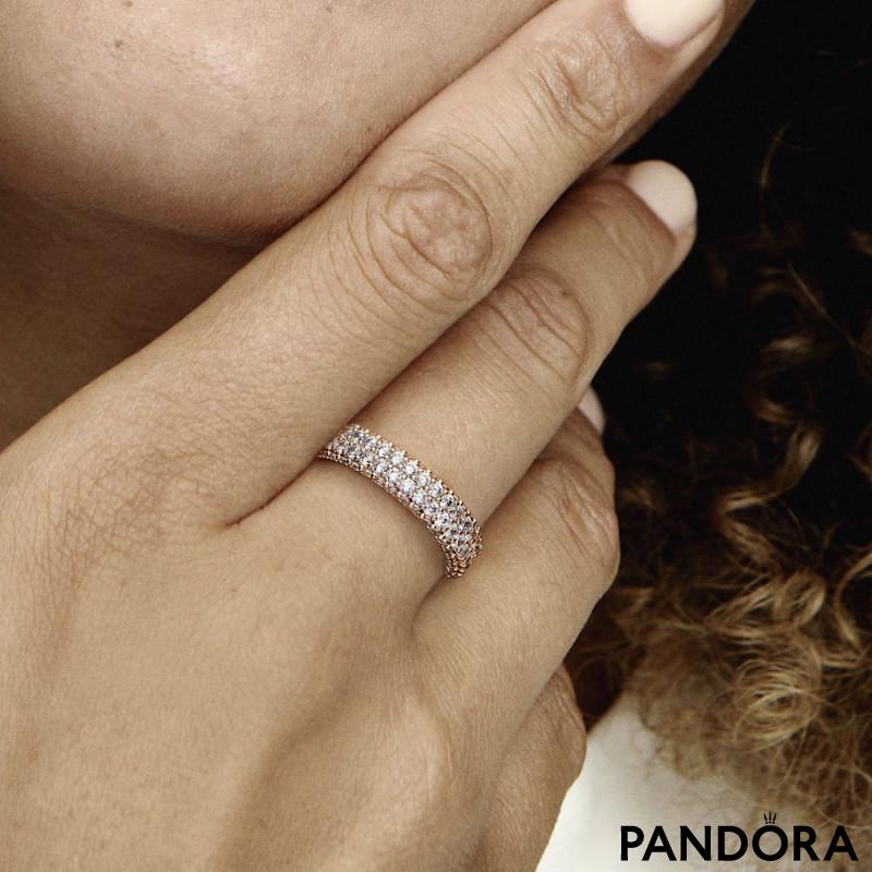 Prsten Pandora Timeless s dva reda pavéa 