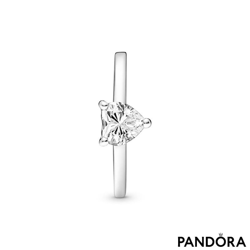 Sparkling Heart Solitaire Ring 