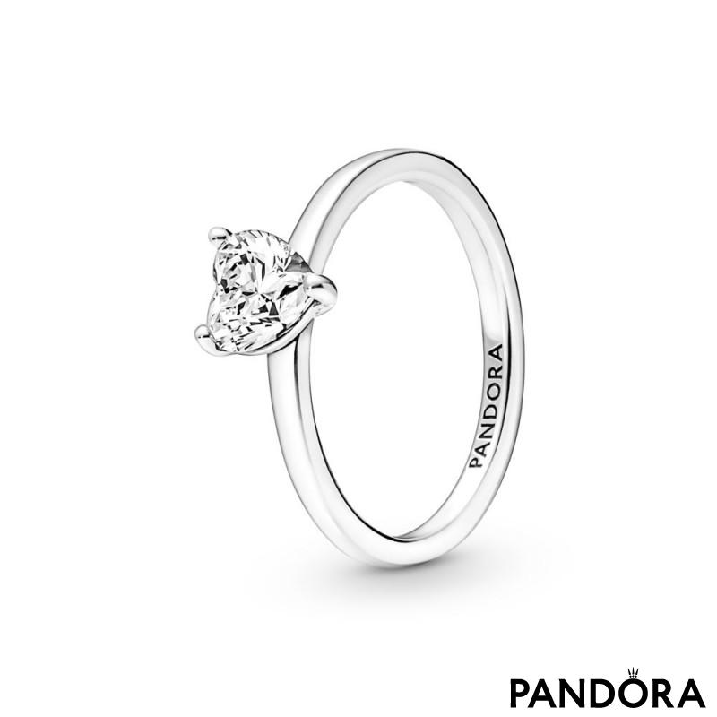 Sparkling Heart Solitaire Ring 