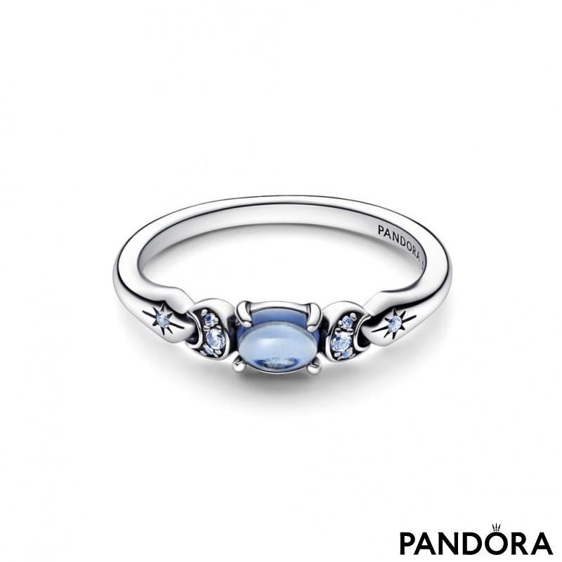 Disney Aladdin Jasmine sterling silver ring with icy blue crystal and moonlight blue crystal 