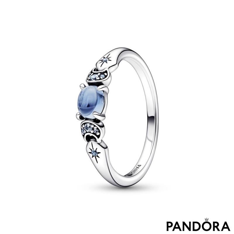 Disney Aladdin Jasmine sterling silver ring with icy blue crystal and moonlight blue crystal 