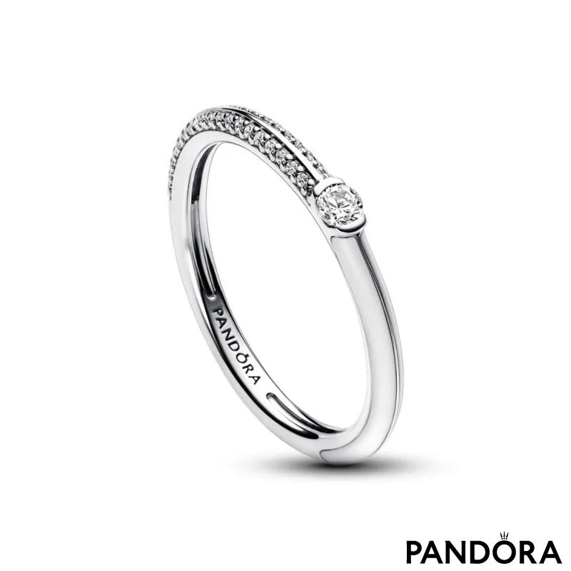 Dvostruki prsten Pandora ME Pavé i bijelo 