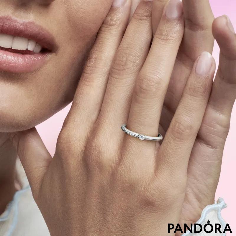 Dvostruki prsten Pandora ME Pavé i bijelo 