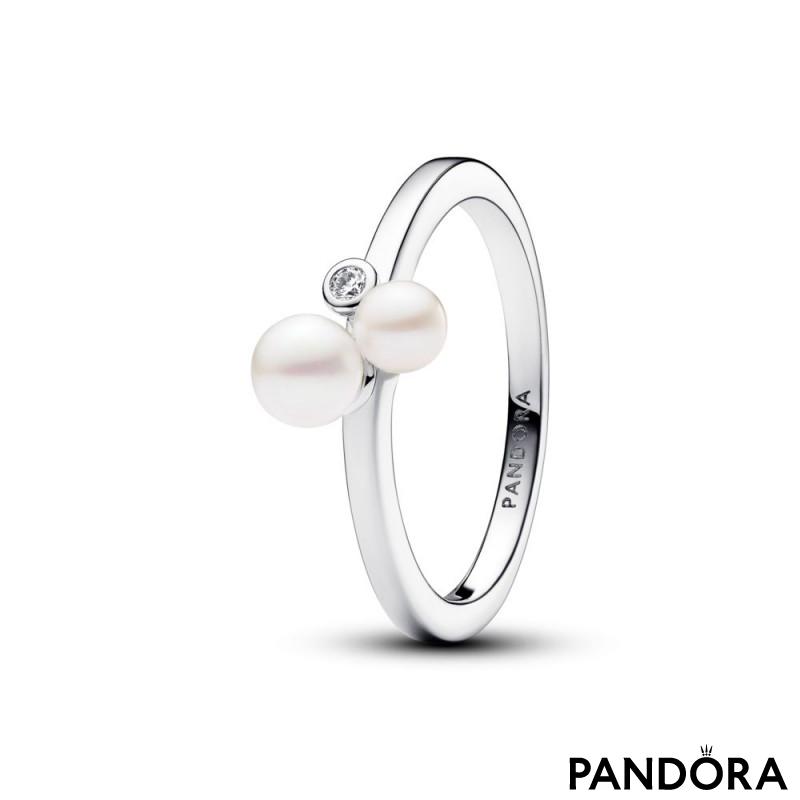 Duo Treated Freshwater Cultured Pearls Ring 