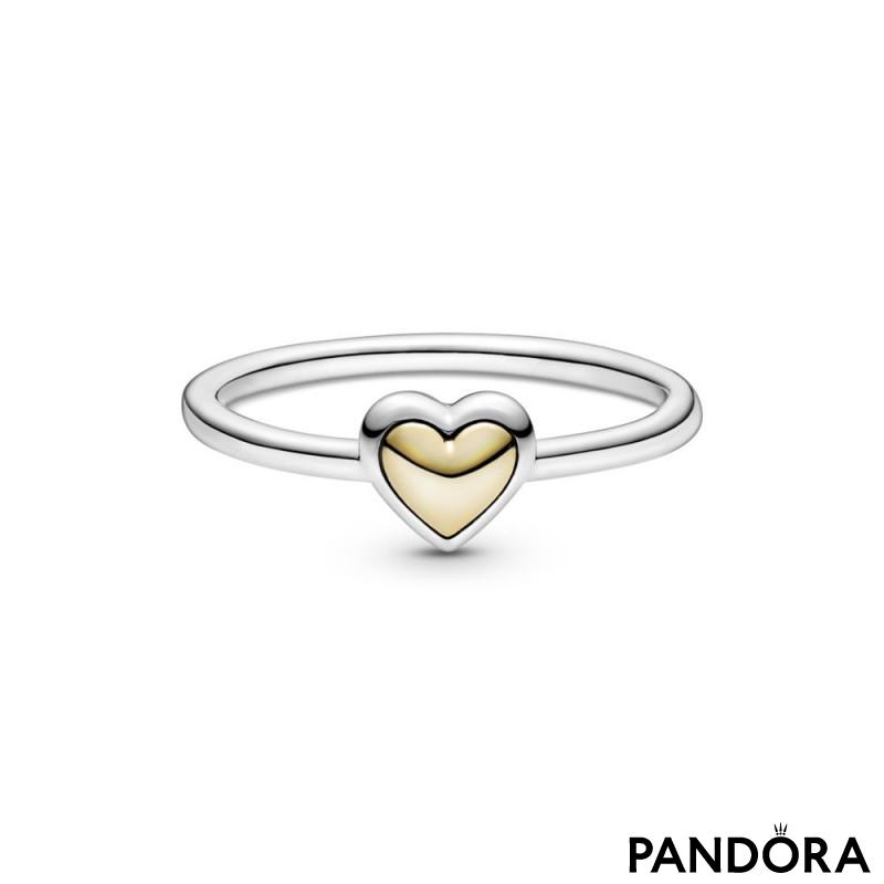 Prsten Ispupčeno zlatno srce 
