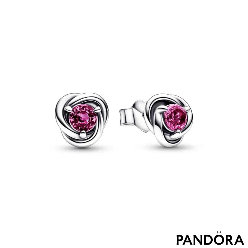 Sterling silver stud earrings with phlox pink crystal 
