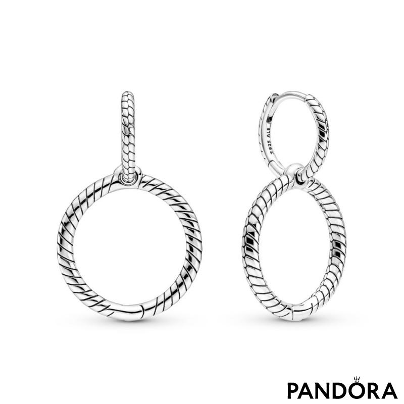 Pandora Moments Charm Double Hoop Earrings 