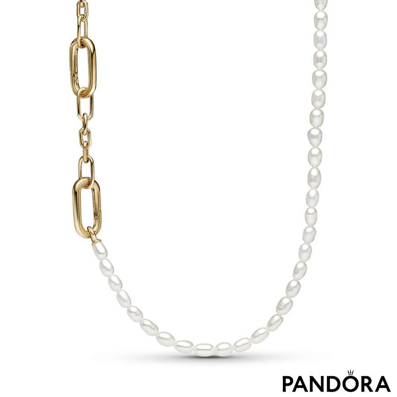 Ogrlica Pandora ME tankog dizajna s obrađenim slatkovodnim uzgojenim biserima 