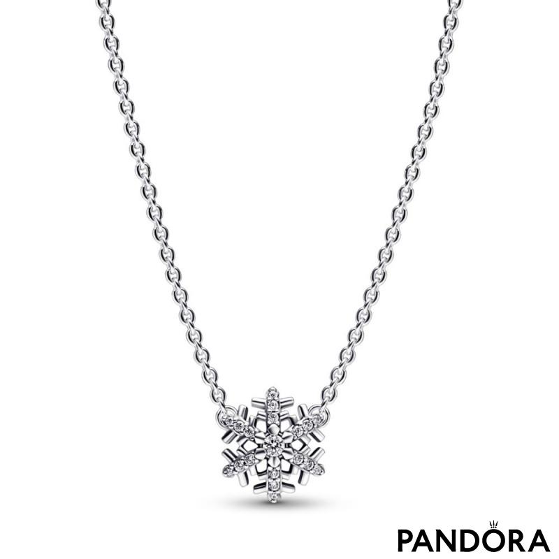 Buy CLARA 925 Sterling Silver Rhodium Plated Swiss Zirconia Snowflake  Pendant Chain Necklace | Shoppers Stop