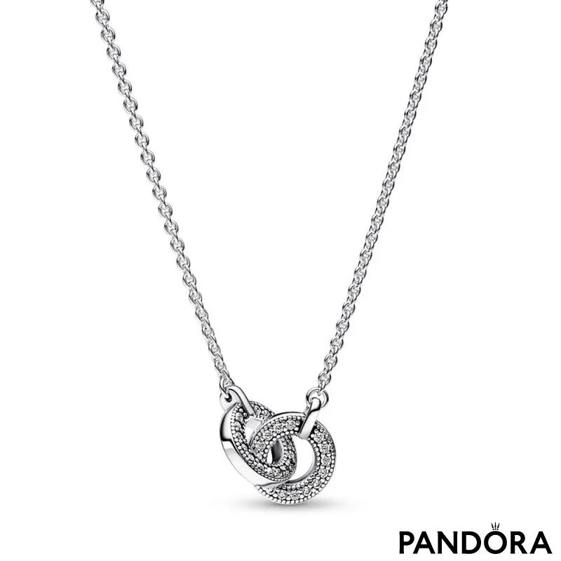 Pandora Signature Intertwined Pavé Pendant Necklace 