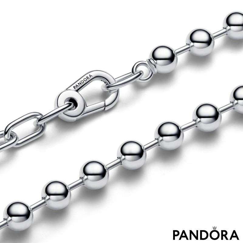 Pandora ME ogrlica od metalnih perli i lančića s karikama 