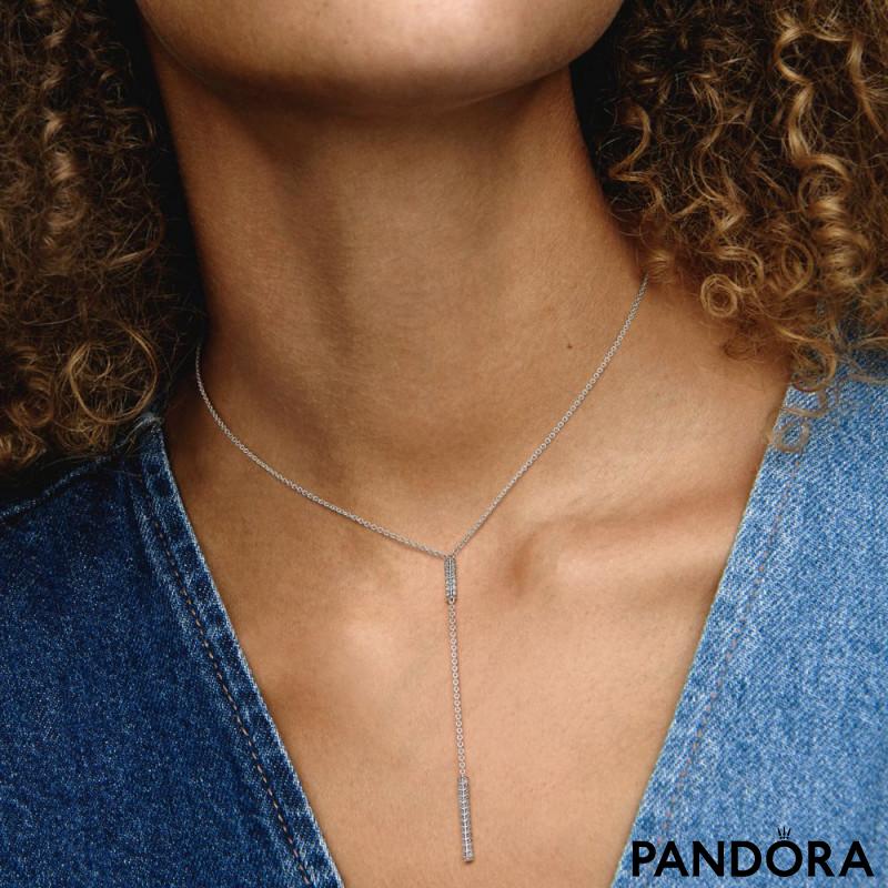 Pandora Timeless viseća ogrlica s pave cirkonima 