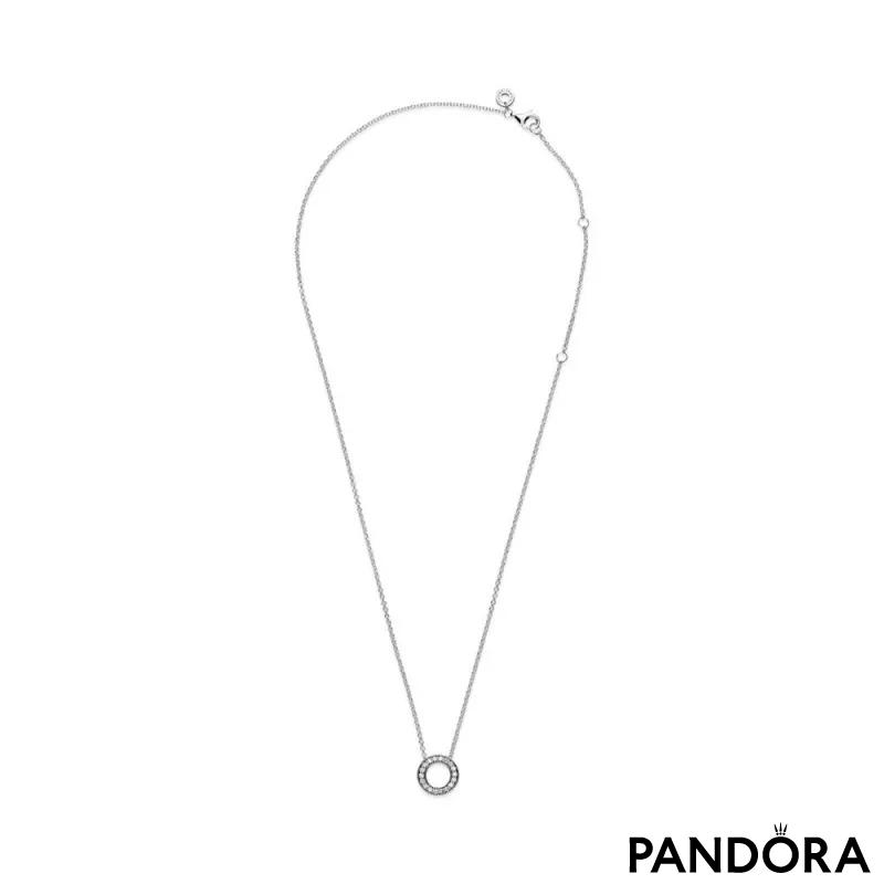 Pandora Logo Pavé Circle Collier Necklace 
