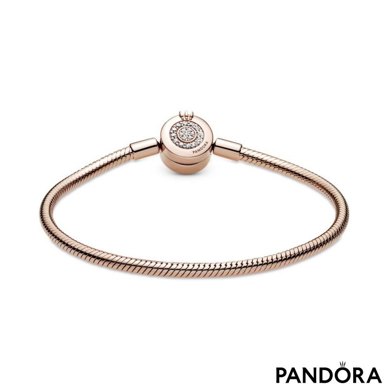 Pandora Moments Sparkling Crown O Snake Chain Bracelet 