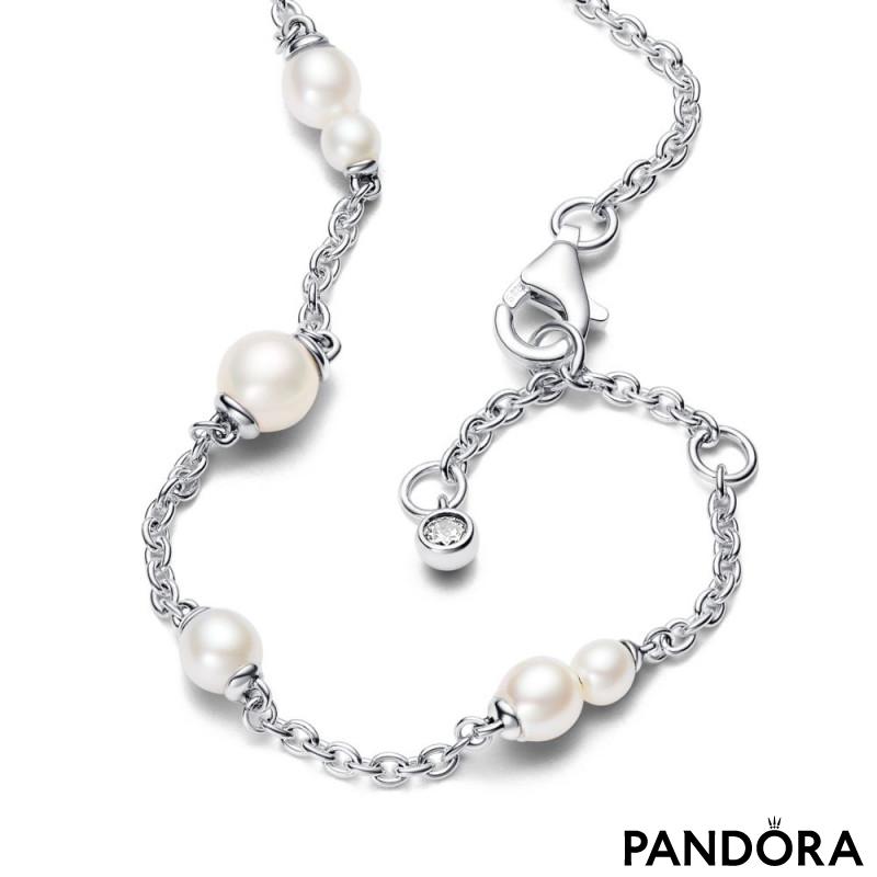 Treated Freshwater Cultured Pearl Station Chain Bracelet 