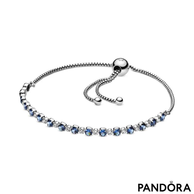 Blue & Clear Sparkle Slider Bracelet 