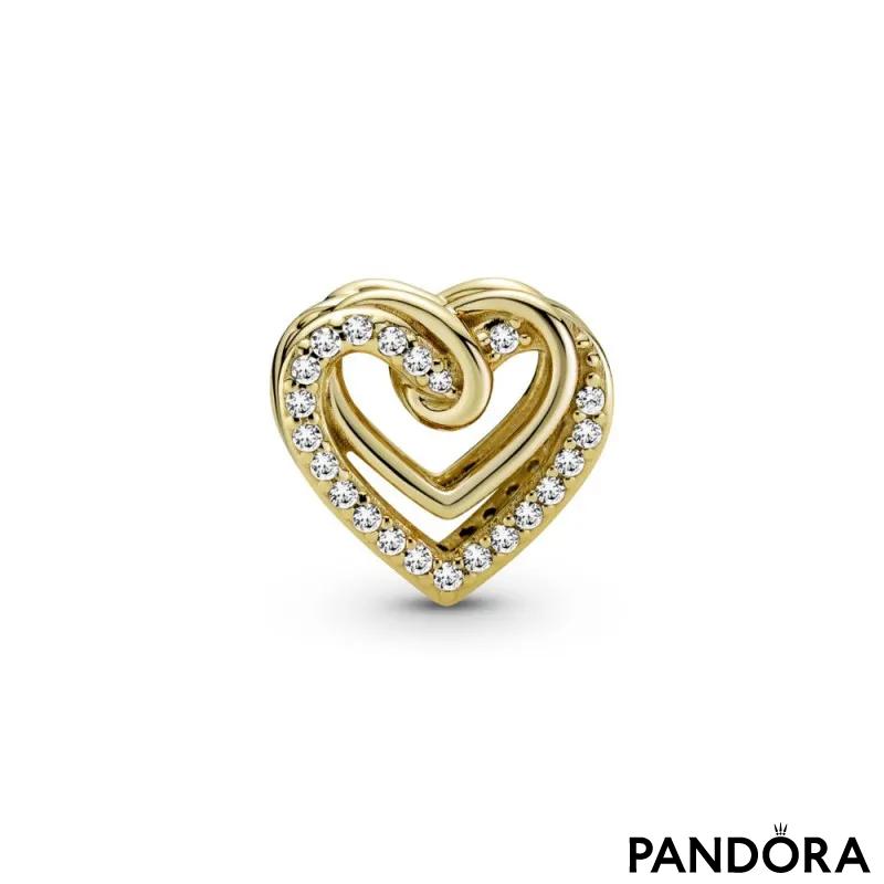 Sparkling Entwined Hearts Charm 