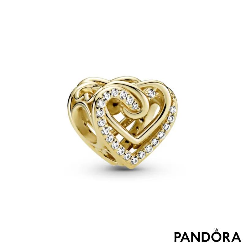 Sparkling Entwined Hearts Charm 