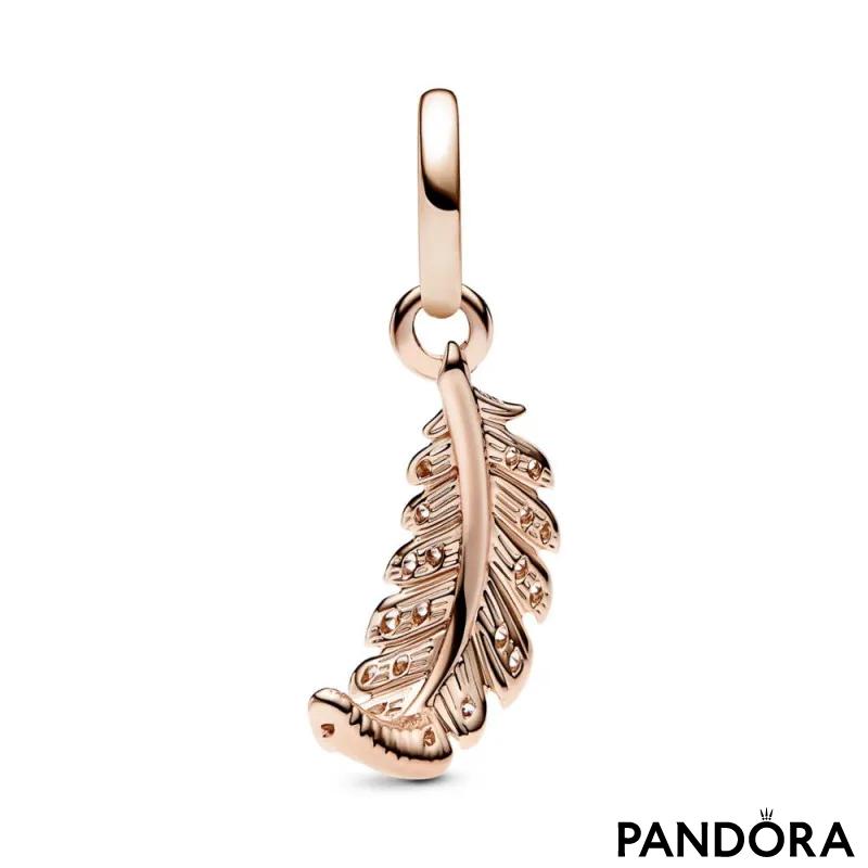 Floating Curved Feather Dangle Charm 