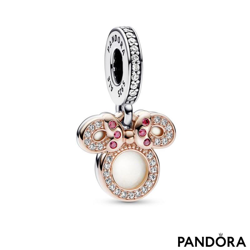Crystal Pink Gemstone Two-tone Openwork Mum & Heart Charm Fit Pandora  Bracelet DIY Necklace Pendant 925 Silver Jewelry Gift