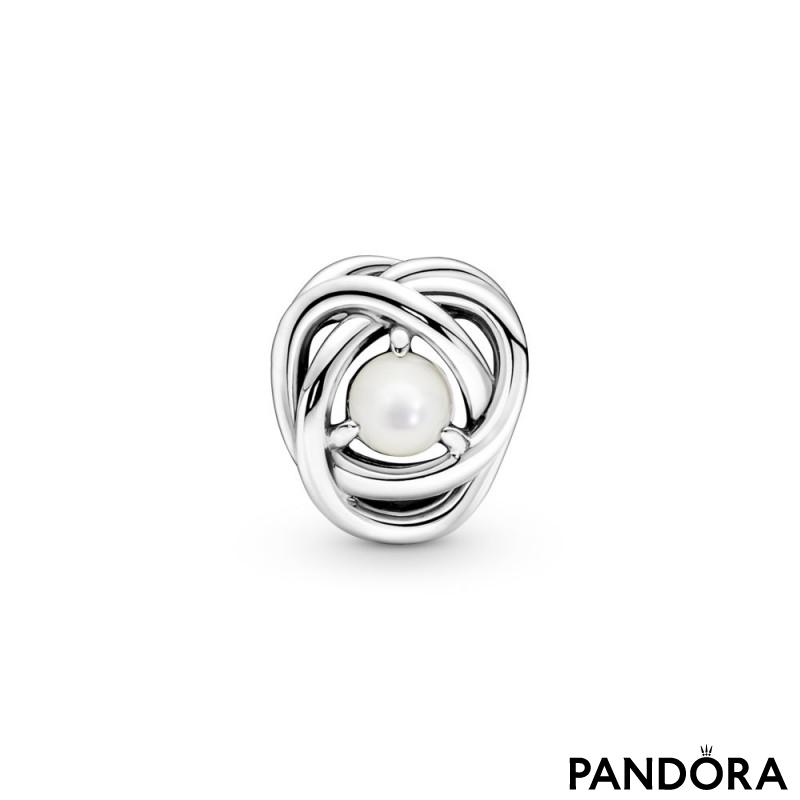 White Mother of Pearl Eternity Circle Charm 