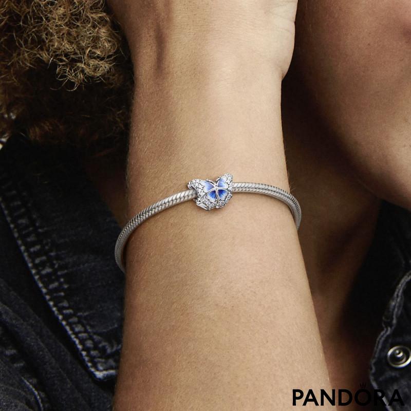 Pandora Moments Blue Pansy Button Earrings - Jewelry Online Grau