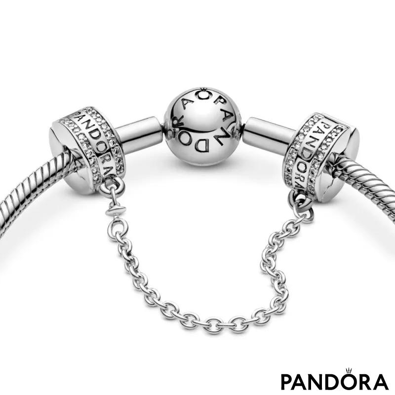 Pandora Logo Safety Chain Clip Charm 