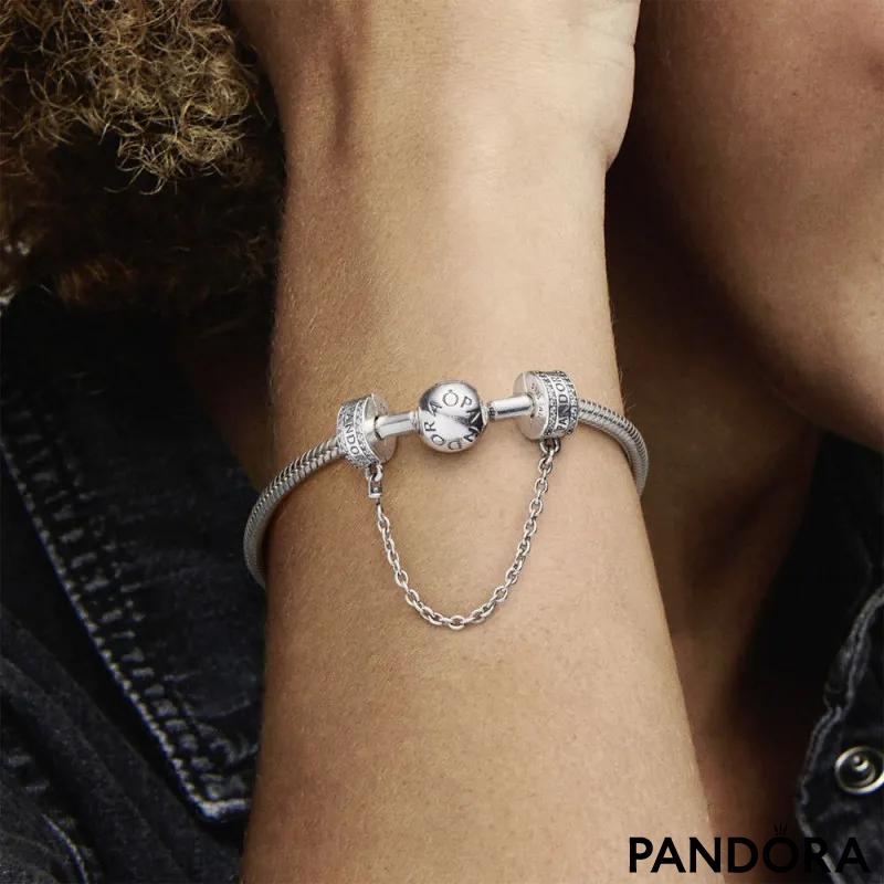 Pandora Logo Safety Chain Clip Charm 