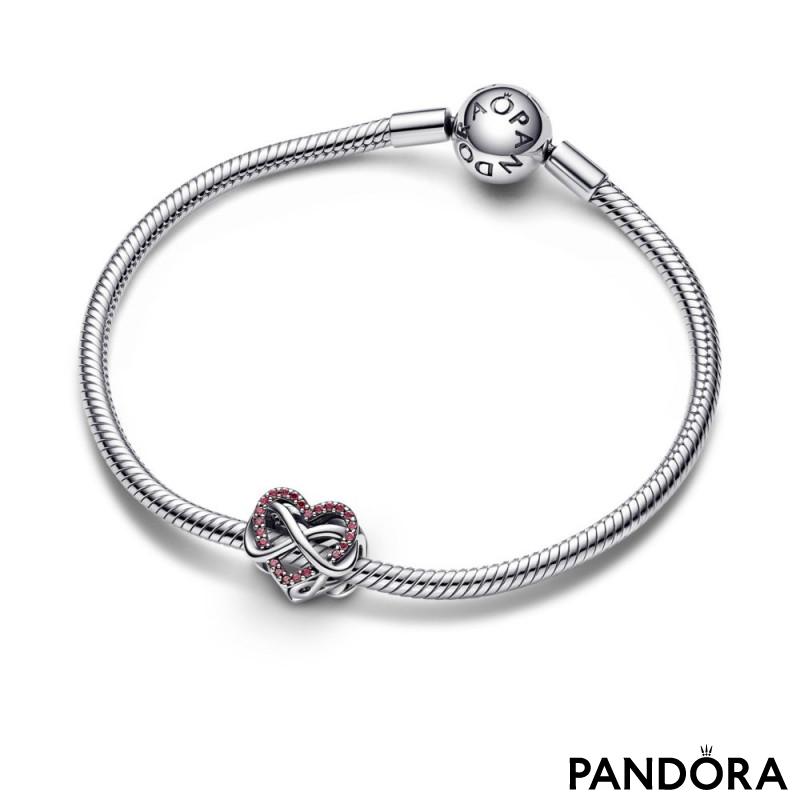 Family Infinity Red Heart Charm 