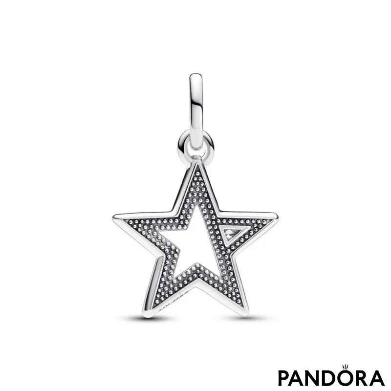 Privjesak s medaljonom Pandora ME Svjetlucava zvijezda 