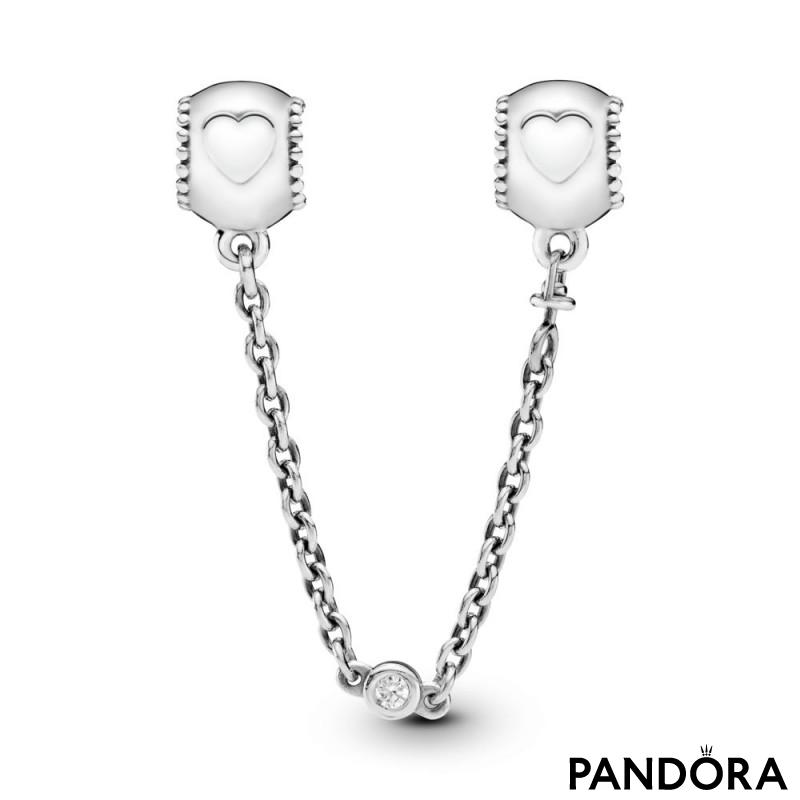Embossed Hearts Safety Chain Clip Charm 