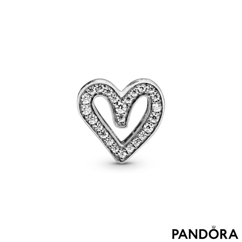 Sparkling Freehand Heart Charm 
