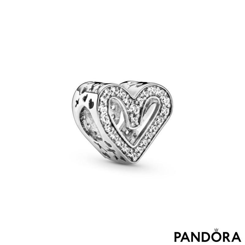 Sparkling Freehand Heart Charm 