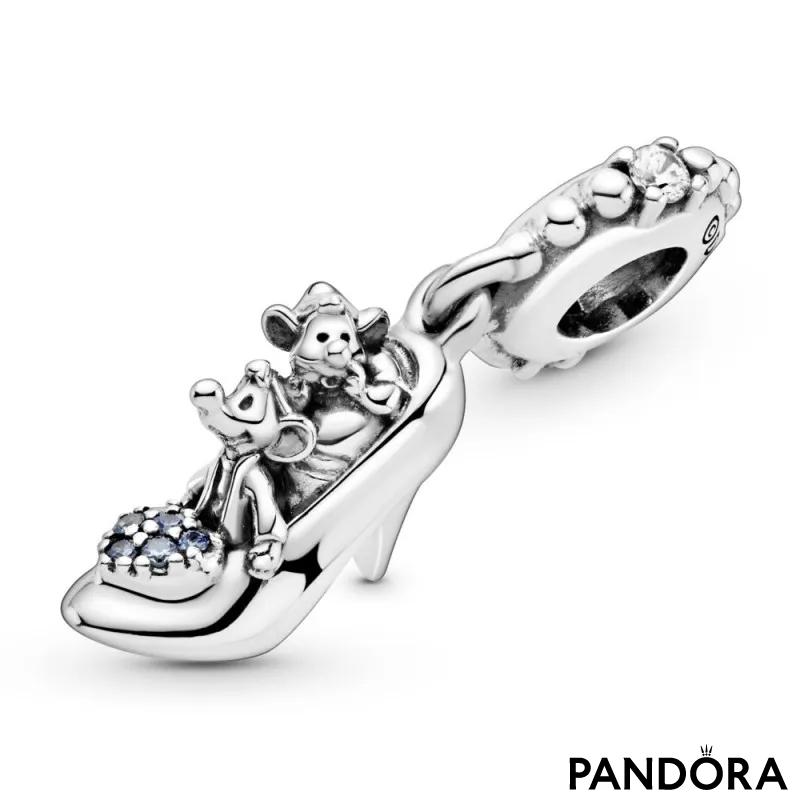 Disney Cinderella Glass Slipper & Mice Dangle Charm 