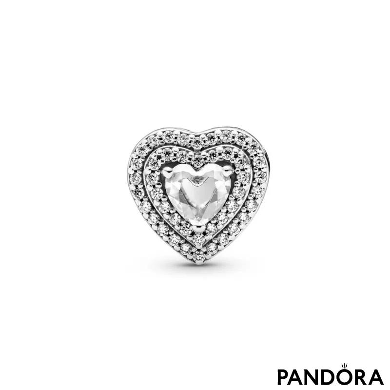 Sparkling Levelled Hearts Charm 