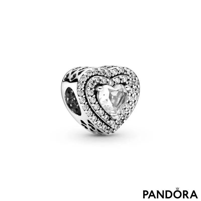 Sparkling Levelled Hearts Charm 