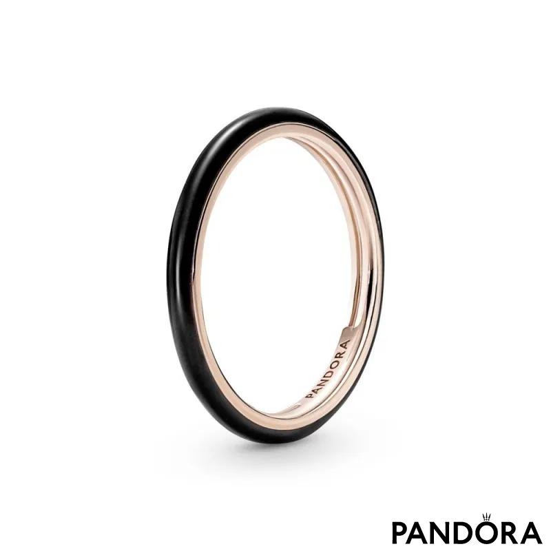 Prsten Pandora ME s crnim emajlom 