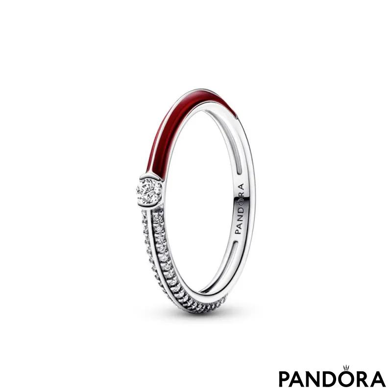 Dvojni prsten Pandora ME Pavé i crveni 